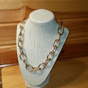 Gold tone link necklace